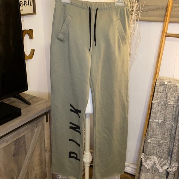 PINK Victoria's Secret Pants - Victoria’s Secret PINK army green track pants XS